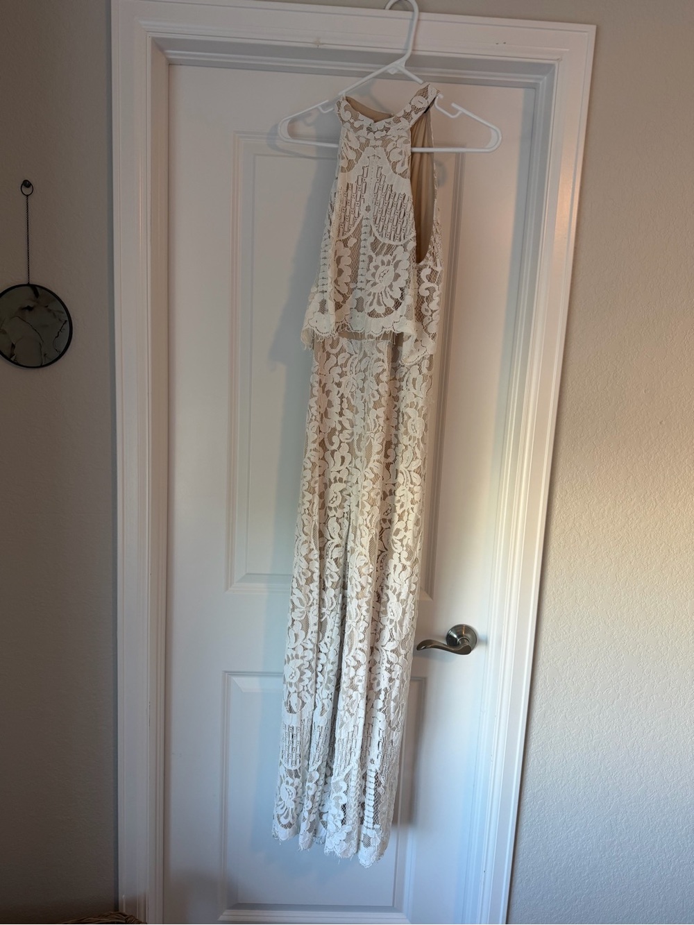 Ivory Lace Jumpsuit Halter Neck